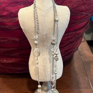 Chic Silver Beaded Necklace